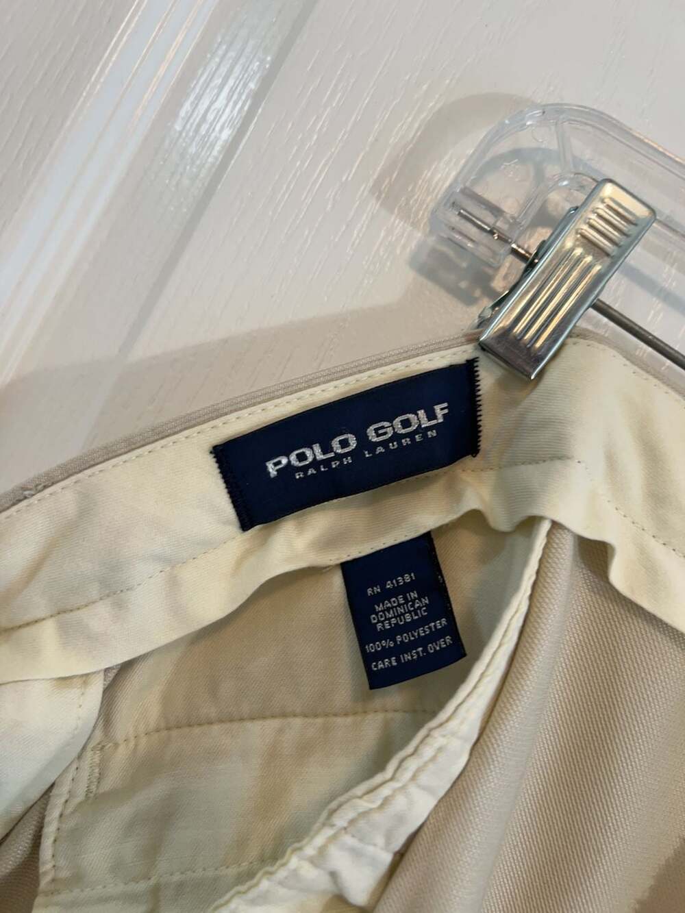 Polo Golf Ralph Lauren Men's Pleated Cream Dress Trousers / Pants cuffed 40x34